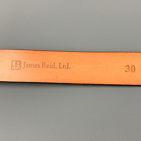 JAMES REID Size 30 Taupe Textured Ostrich Leather Belt