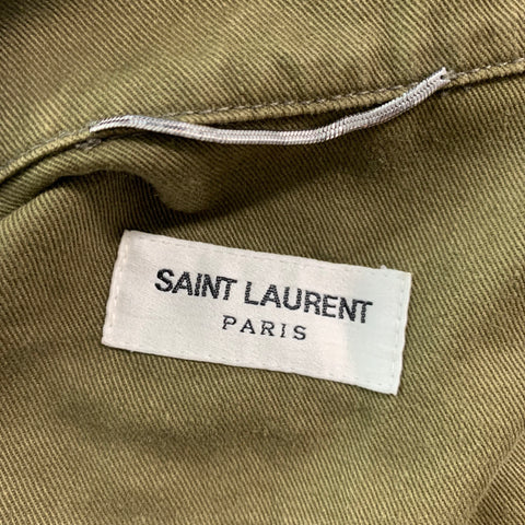 SAINT LAURENT Taille 38 Veste utilitaire en ramie de coton kaki