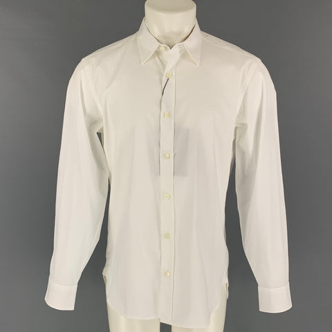 BURBERRY Taille L Chemise à manches longues boutonnée en coton blanc
