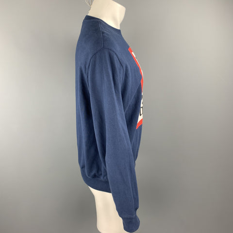 HAVE A GOOD TIME Size M Navy Graphic Cotton Crew-Neck Sweatshirt