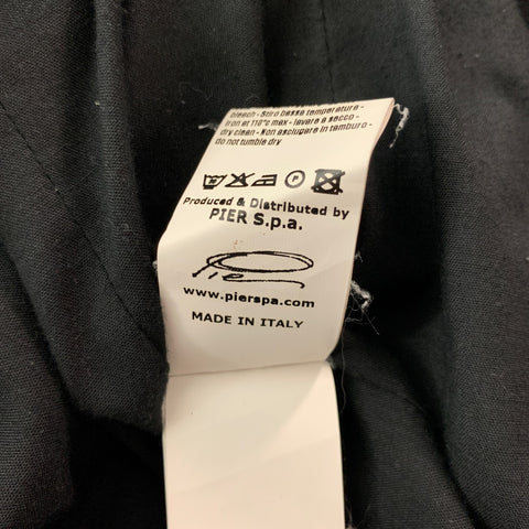 SUPERFINE Taille L Manteau de sport à bouton unique en mélange de polyester noir chatoyant