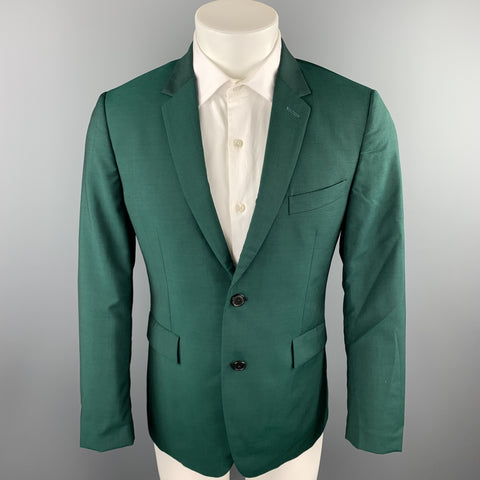 PAUL SMITH Size 38 Regular Green Wool / Mohair Notch Lapel Sport Coat
