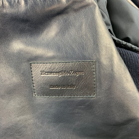 ERMENEGILDO ZEGNA Size 44 Navy Mixed Fabrics Wool Jacket