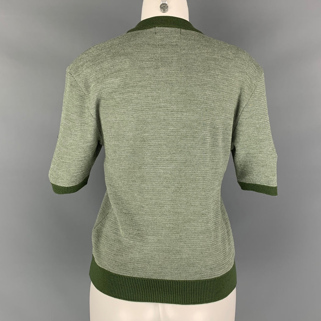 LE MONT ST.MICHEL Size XS Green White Merino Wool  Acrylic Stripe Casual Top