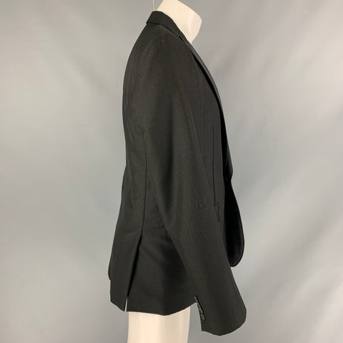 MARC JACOBS Taille de poitrine 38 Manteau de sport à revers en mohair et laine uni noir