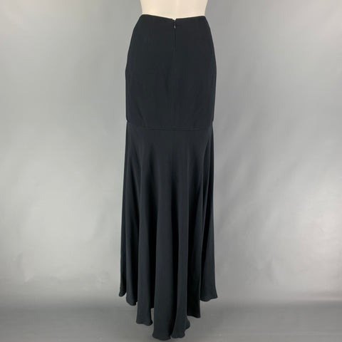 VALENTINO Size 8 Black Acetate Blend Long Skirt
