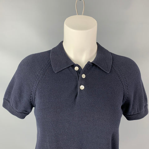 COMME des GARCONS TRICOT Size S Navy Short Sleeve Polo Shirt