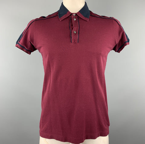 D&G by DOLCE & GABBANA Size L Burgundy Pique Polo