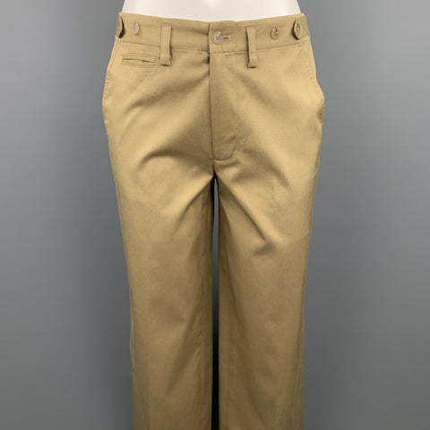 RALPH LAUREN Black Label Size 2 Khaki Cotton / Silk Wide Leg Dress Pants