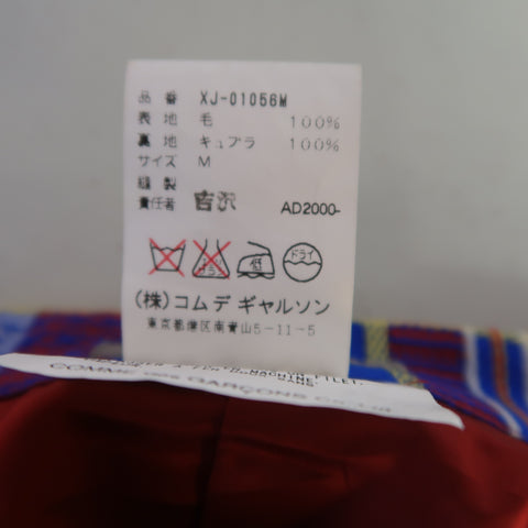 COMME des GARCONS HOMME PLUS M Blue Red Pink & Green Mixed Plaid Wool Sport Coat