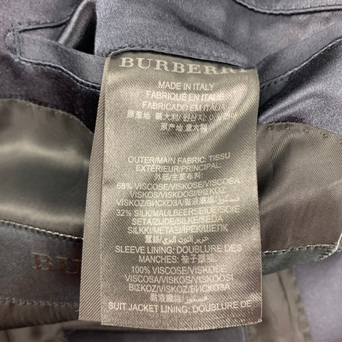 BURBERRY PRORSUM Size 42 Navy Viscose Silk Notch Lapel Sport Coat