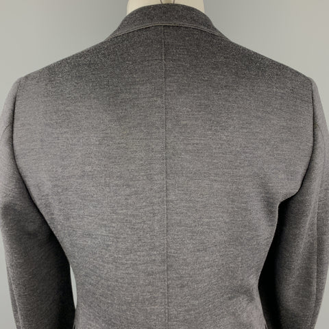 SALVATORE FERRAGAMO Taille 36 Charcoal Wool Blend Notch revers Poches Sport Coat Jacket