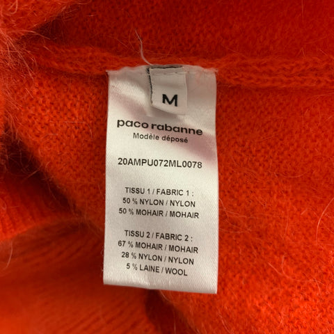 PACO RABANNE Size M Orange Mohair Blend Turtleneck Sweater