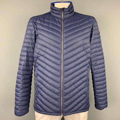KJUS Size XXL Navy Quilted Goose Down Polyamide Zip Up Jacket