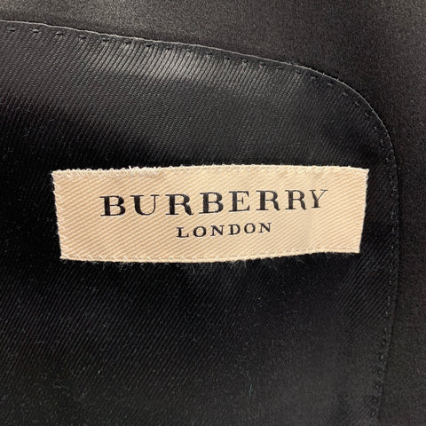 BURBERRY LONDON Size 44 Black Wool Mohair Notch Lapel Tuxedo Suit