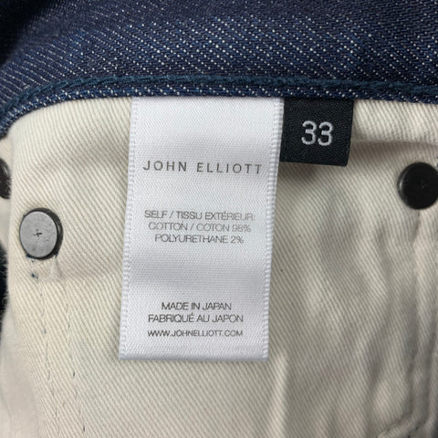 JOHN ELLIOTT Size 33 Indigo Cotton Polyurethane Slim Jeans