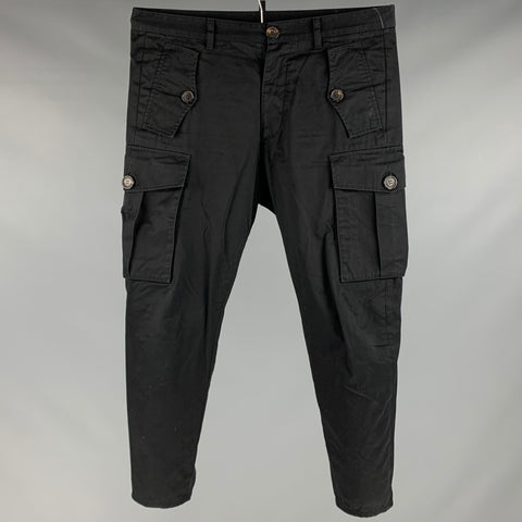 DSQUARED2 Size 34 Black Cotton Cargo Casual Pants