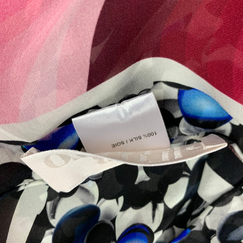 PETER PILOTTO Red & Black Abstract Silk Scarf