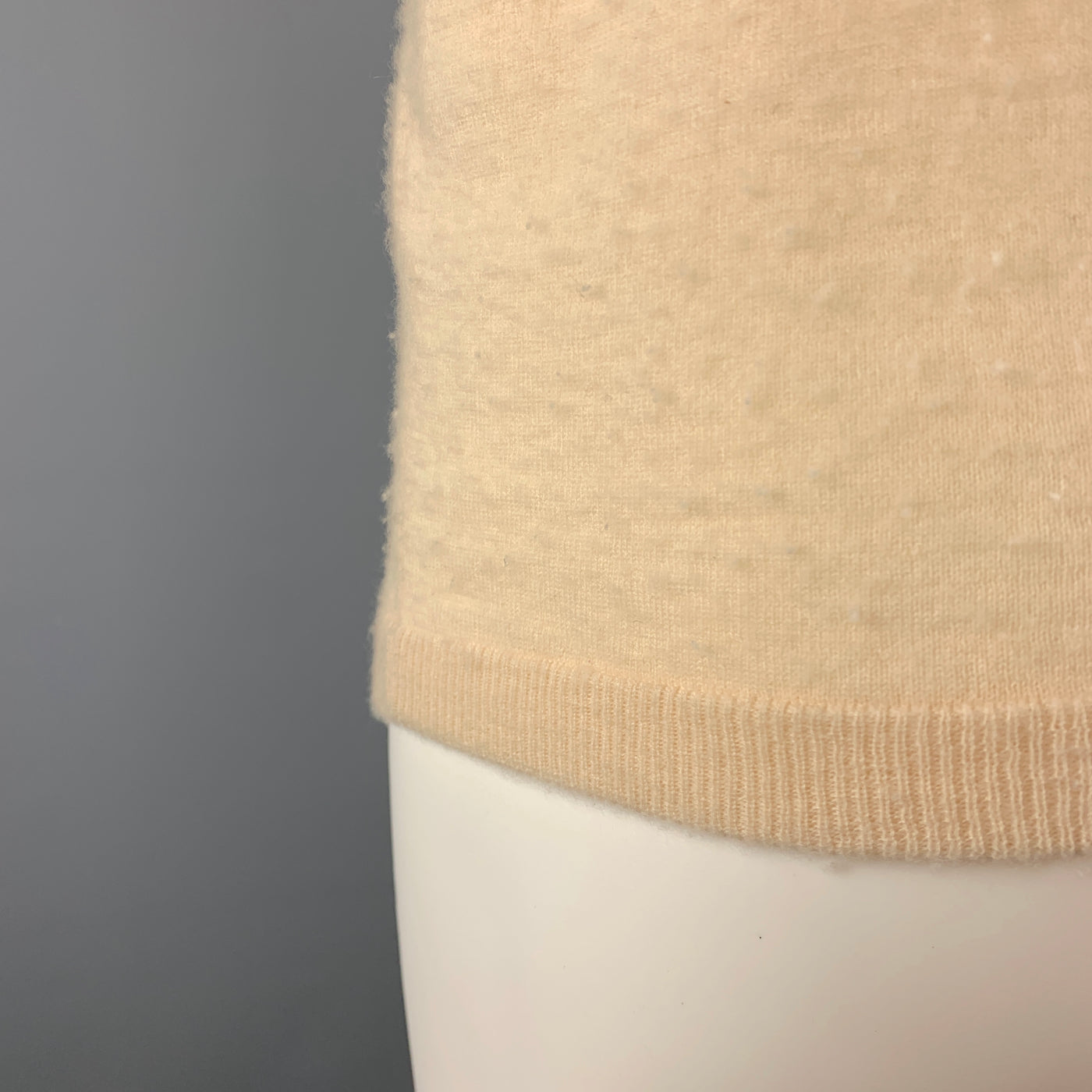 SHIPLEY and HALMOS Size M Cream Cable Knit Cashmere Sweater Vest