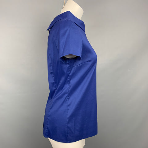 PRADA Chemisier à cravate en coton mélangé cobalt taille 4