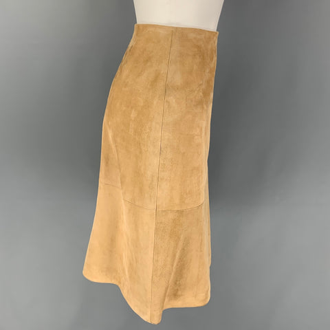MICHAEL KORS Size 2 Beige Suede Pencil Skirt
