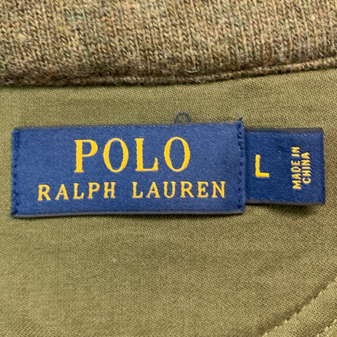 POLO by RALPH LAUREN Size L Green Heather Wool Blend Shawl Collar Cardigan