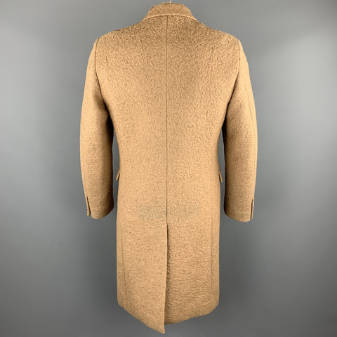 CALVIN KLEIN COLLECTION Size 38 Tan Textured Wool Blend Coat