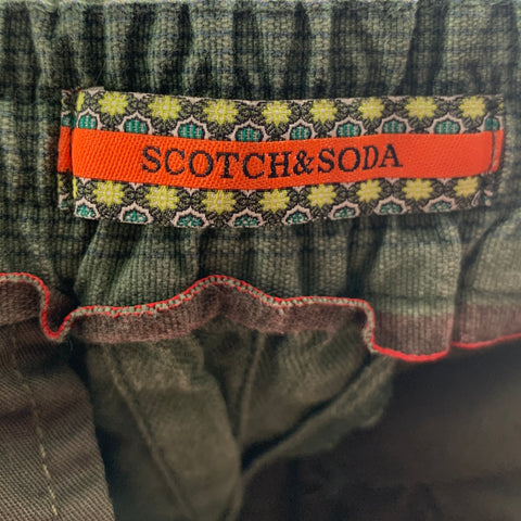 SCOTCH AND SODA Size 31 Green Cotton Linen Drawstring Shorts