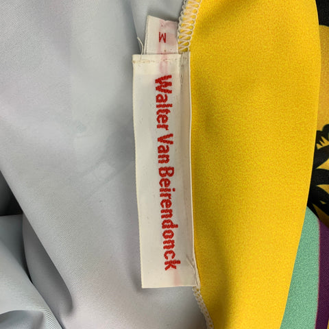 WALTER VAN BEIRENDONCK FW18 Size M Multi-Color Graphic Nylon Jersey Bike Top