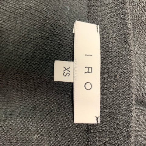 IRO Steiro Size XS Black Solid Linen Crew-Neck T-shirt