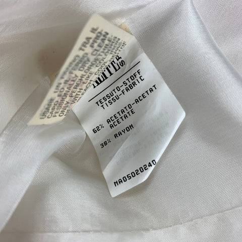 OZBEK Veste ceinturée à double boutonnage en acétate crème taille 6
