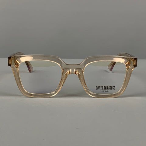 CUTLER AND GROSS Clear Gold Acetate Sunglasses