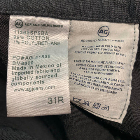 ADRIANO GOLDSCHMIED Size 31 Black Cotton Polyurethane Jeans