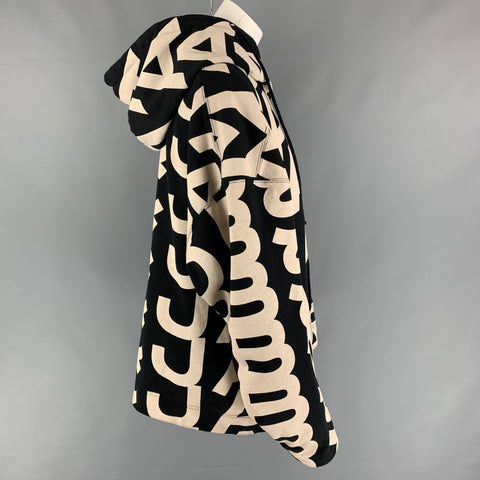 MARC JACOBS Chaqueta con capucha y logo de algodón en color crema y negro Talla XS