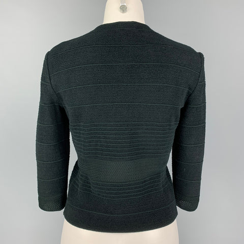 GIORGIO ARMANI Talla 2 Top casual texturizado en mezcla de viscosa negra