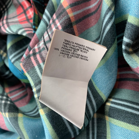 MARC JACOBS Camisa de manga larga con botones de viscosa a cuadros multicolor talla S