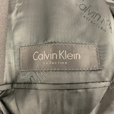 CALVIN KLEIN COLLECTION Size 44 Black Wool Peak Lapel Sport Coat