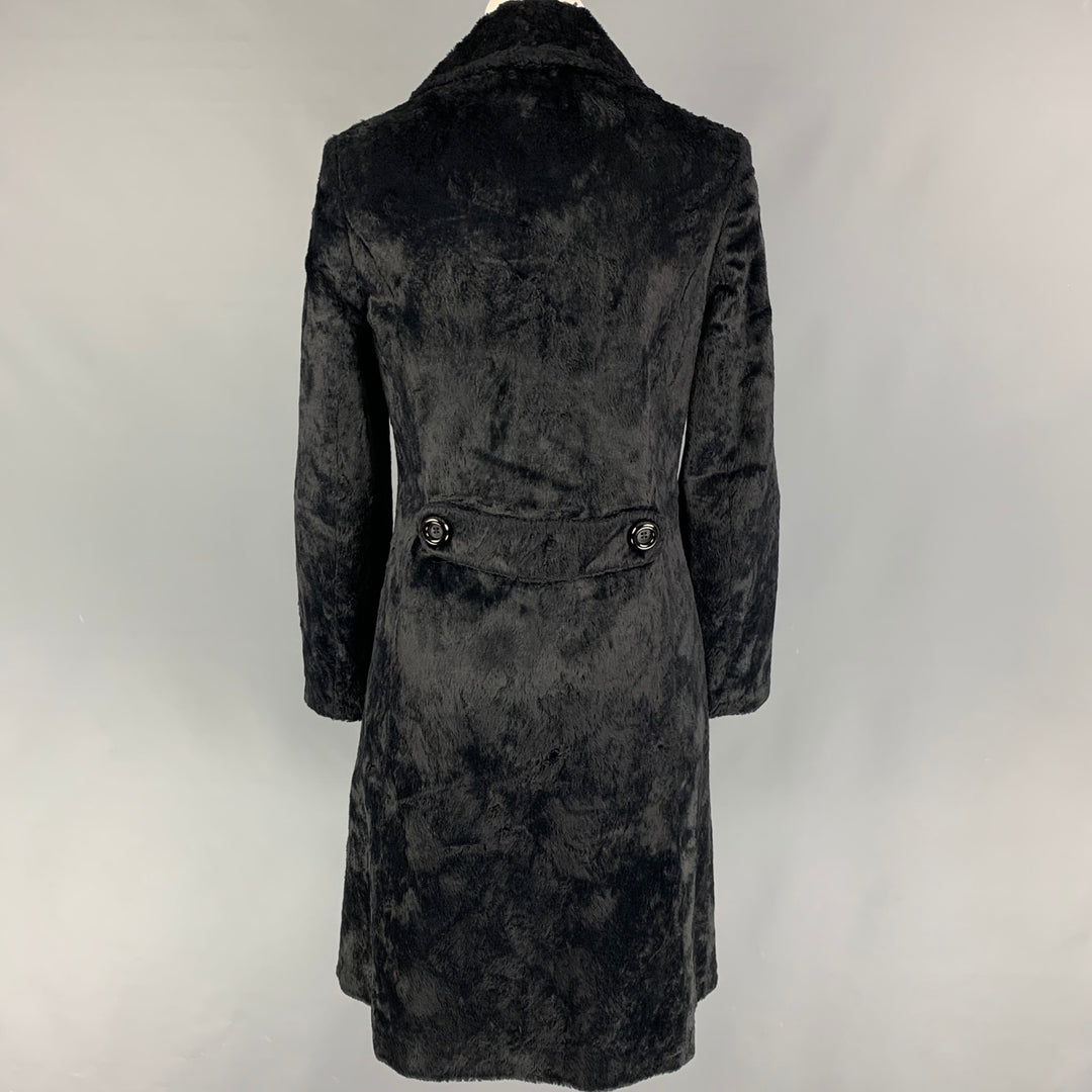 D&G by DOLCE & GABBANA Size 6 Black Textured Double Breasted Coat
