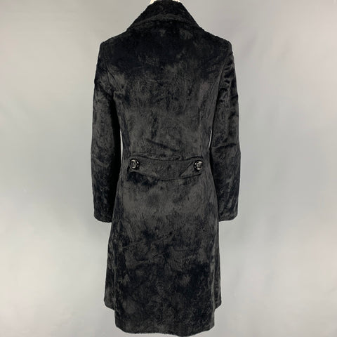 D&amp;G by DOLCE &amp; GABBANA Abrigo cruzado con textura negra talla 6