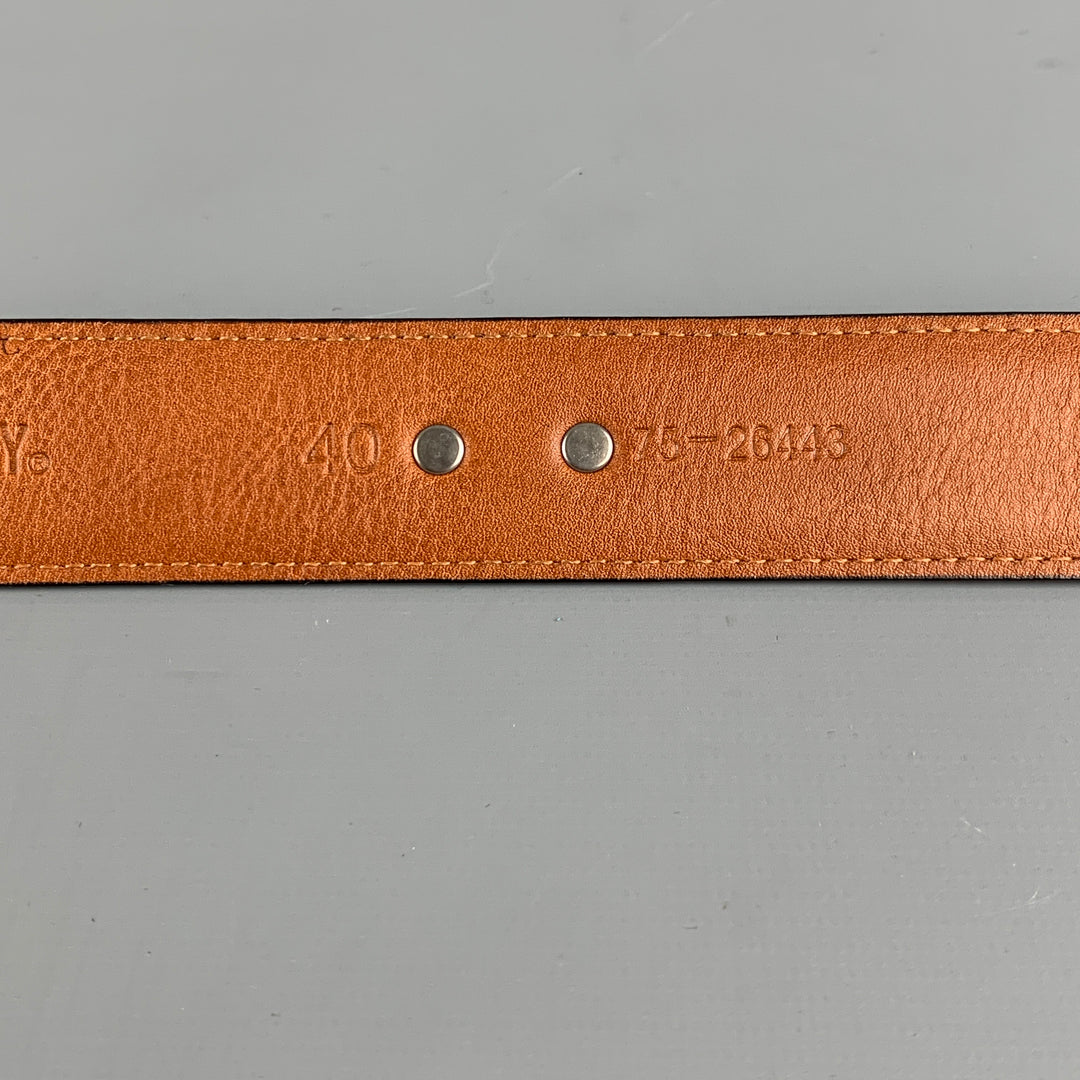JOHNSTON & MURPHY Size 40 Brown Embossed Leather Belt