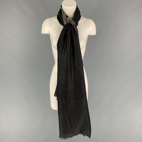 VINTAGE Grey Charcoal Reversible Scarf