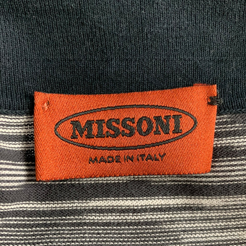 MISSONI Polo de algodón a rayas blancas y negras talla L