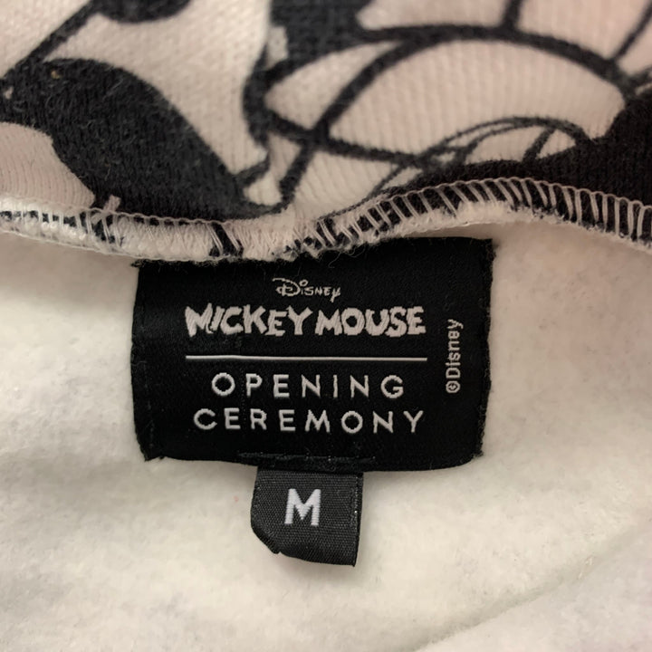 OPENING CEREMONY x DISNEY Size M Black White Print Cotton Hooded Sweatshirt