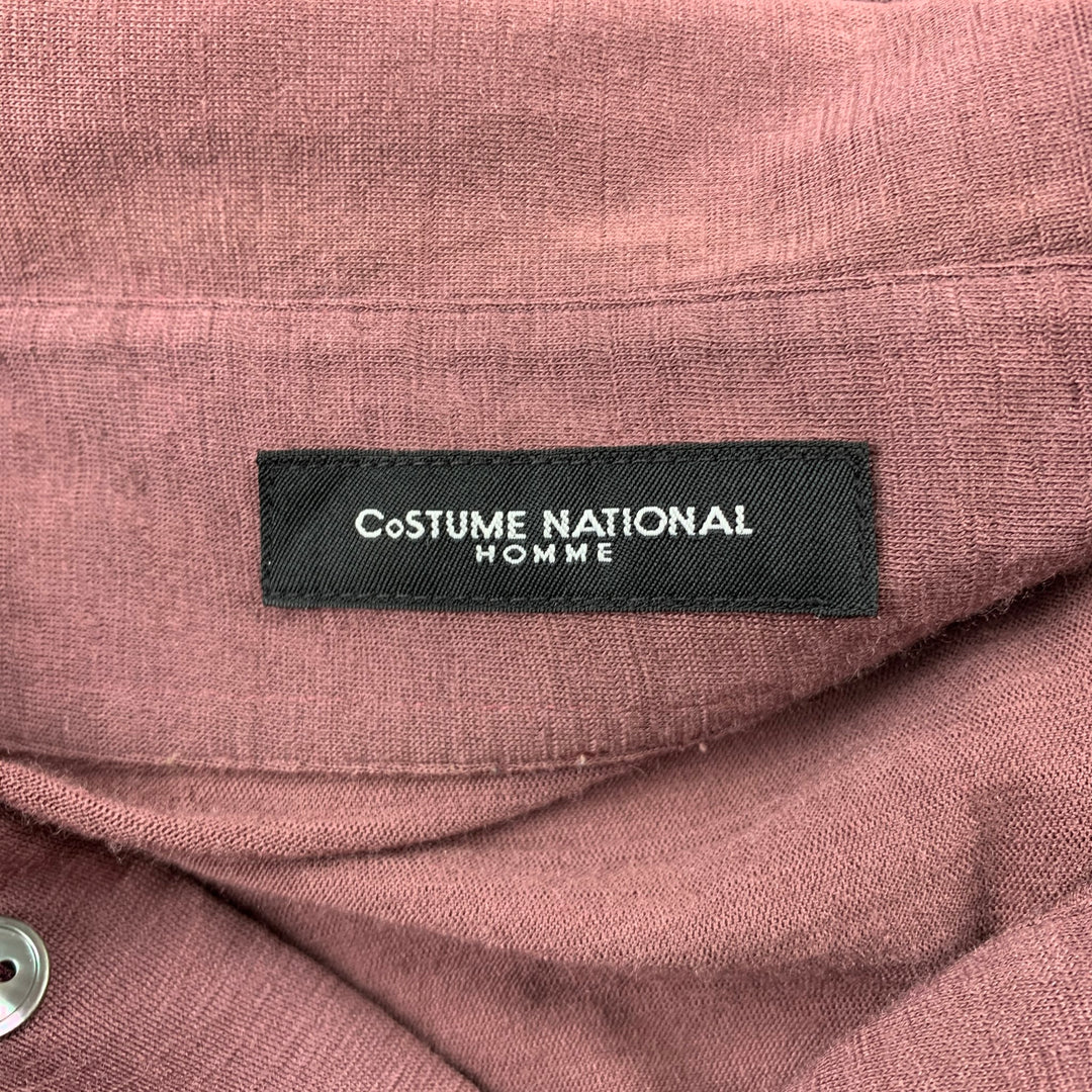 CoSTUME NATIONAL Size M Mauve Wool Buttoned Long Sleeve Polo