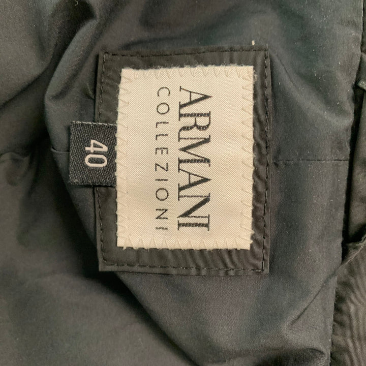 ARMANI COLLEZIONI Size 40 Black Polyester Windbreaker Jacket