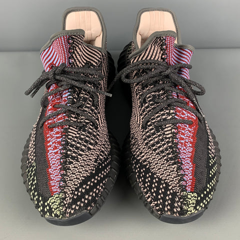 ADIDAS x YEEZY BOOST 350 V2 Talla 12 Zapatillas de deporte con cordones de tejidos mixtos tejidos multicolores negros