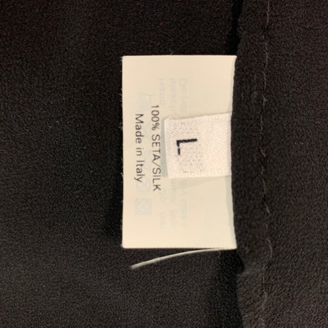 YVES SAINT LAURENT Size L Black Silk See Through Tank Casual Top