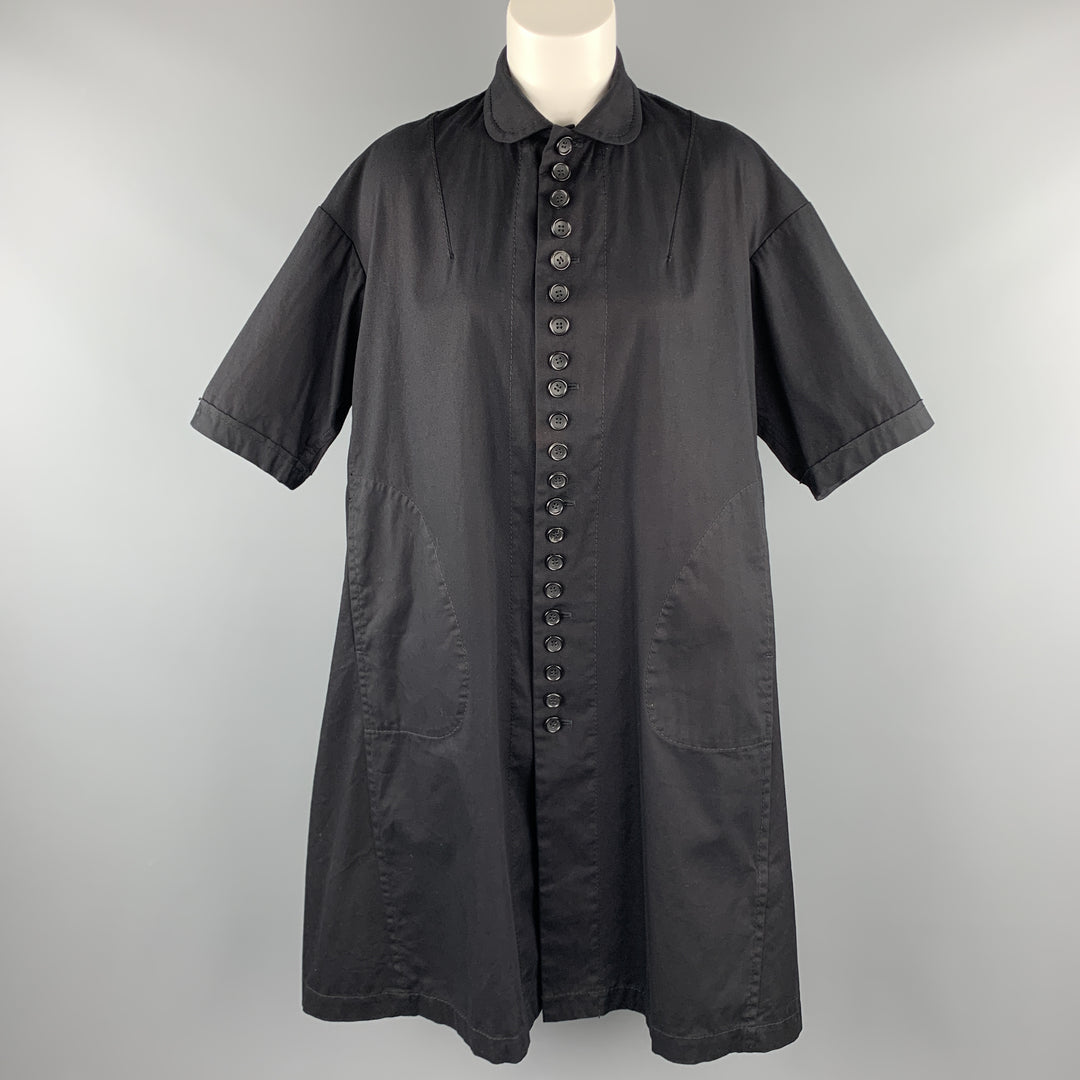 COMME des GARCONS Size S Black Cotton Peter Pan Collar Oversized Shirt Dress