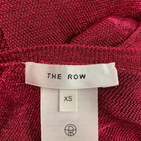 THE ROW Taille XS Haut Giro Vented Métallisé Mélange De Viscose Rouge