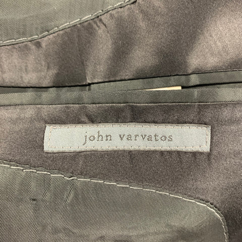 JOHN VARVATOS Size 38 Black Wool Tuxedo Sport Coat